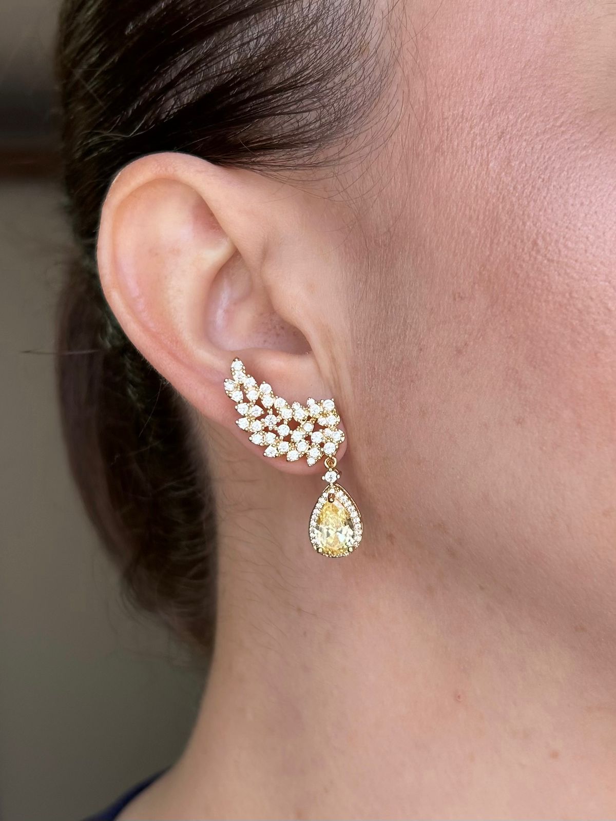 EarCuff Kate Fancy Yellow Dourado