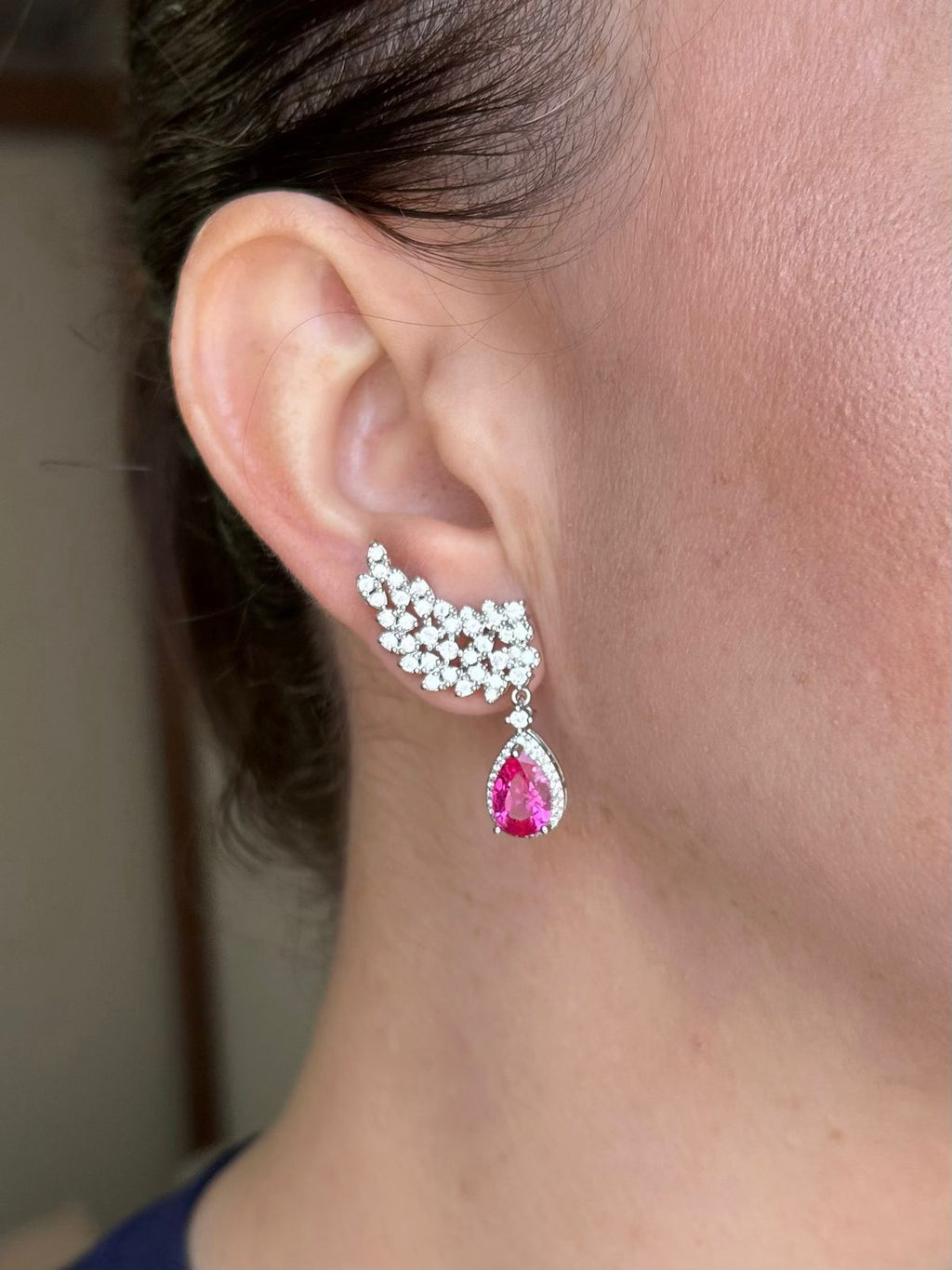 EarCuff Kate Safira Rosa/Pink