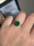 Anel Oval Lily Verde Esmeralda Ajustável