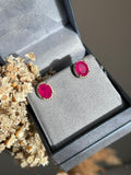 Brinco Oval Lily Pink Dourado