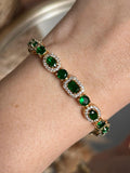 Pulseira Riviera Nina Verde Esmeralda Dourada