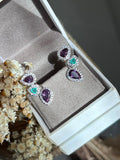 EarCuff 3 Pedras Ametista e Turmalina