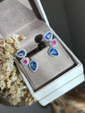 EarCuff 3 Pedras Tanzanita e Pink