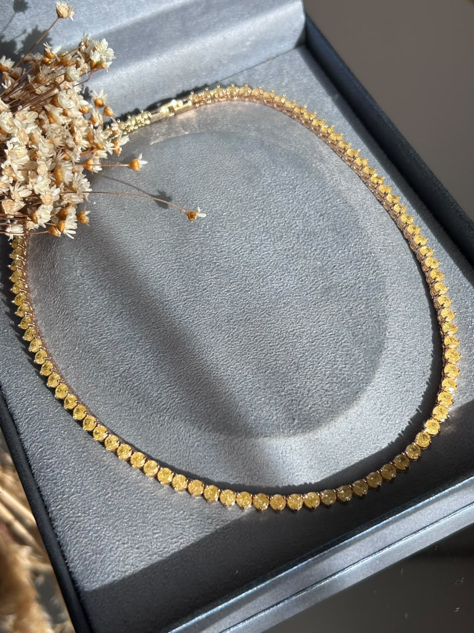 Colar Riviera Shine Fancy Yellow Dourada
