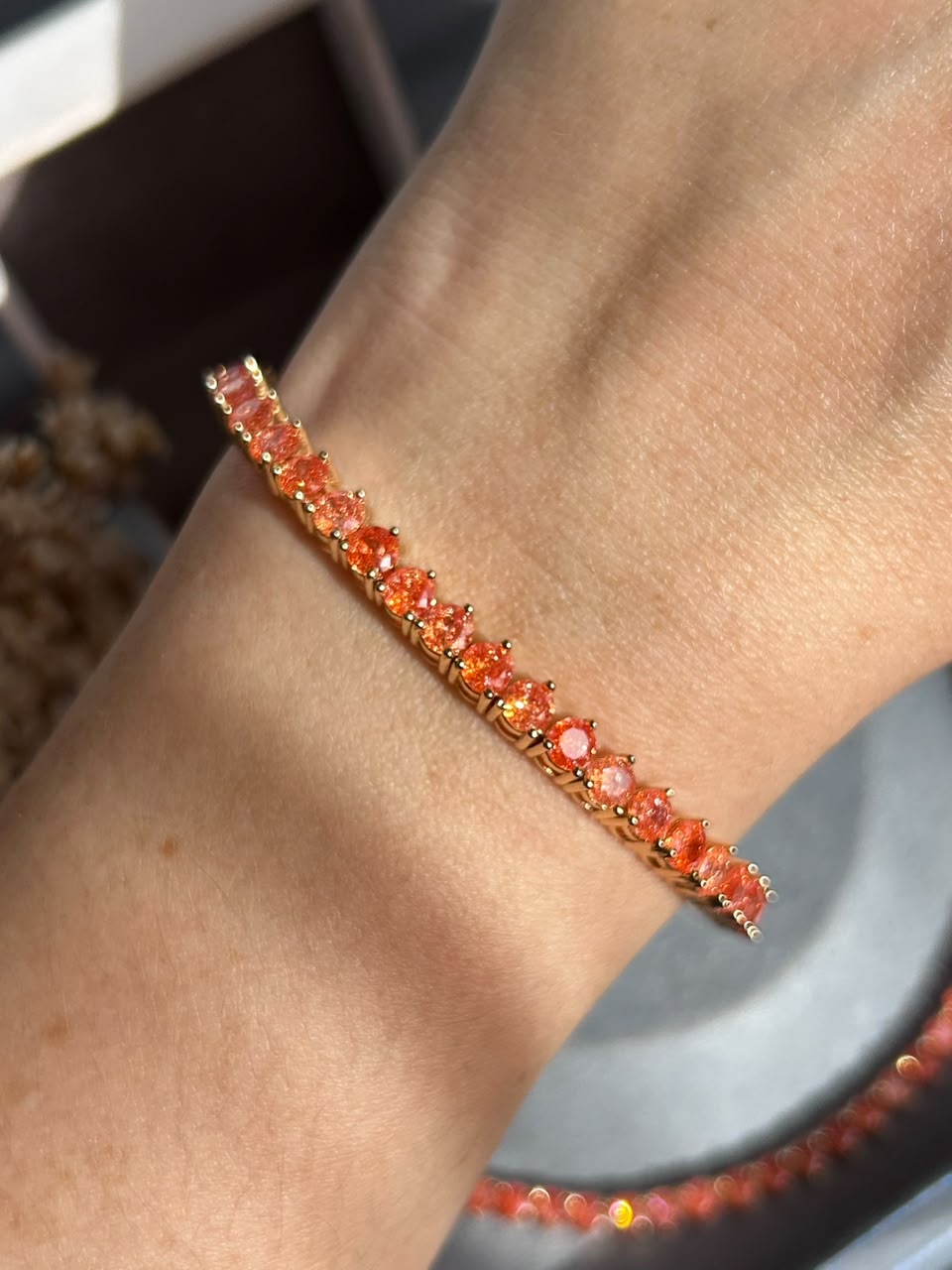 Pulseira Riviera Shine Aperol/Tangerina Dourada