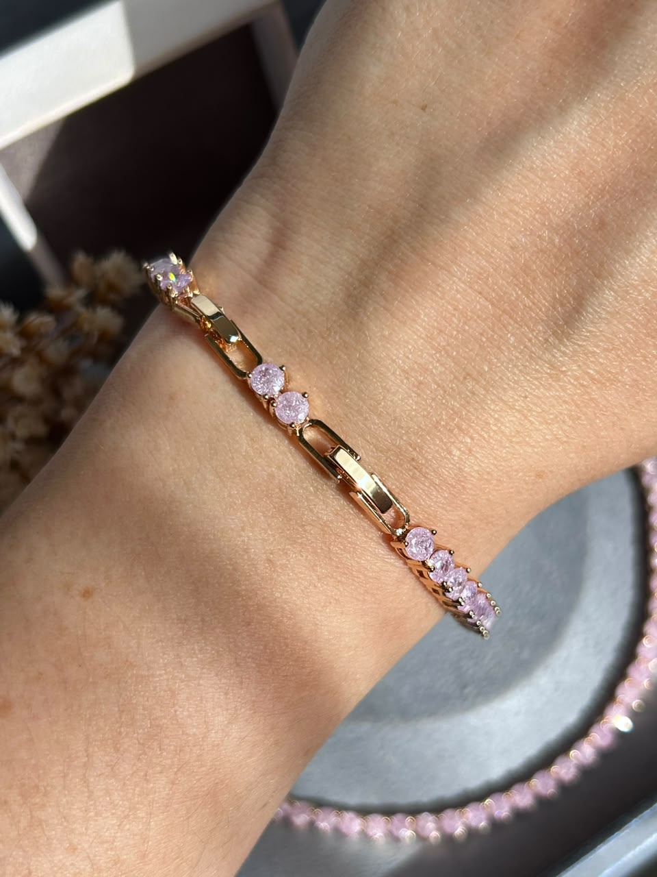 Pulseira Riviera Shine Lilás Dourado