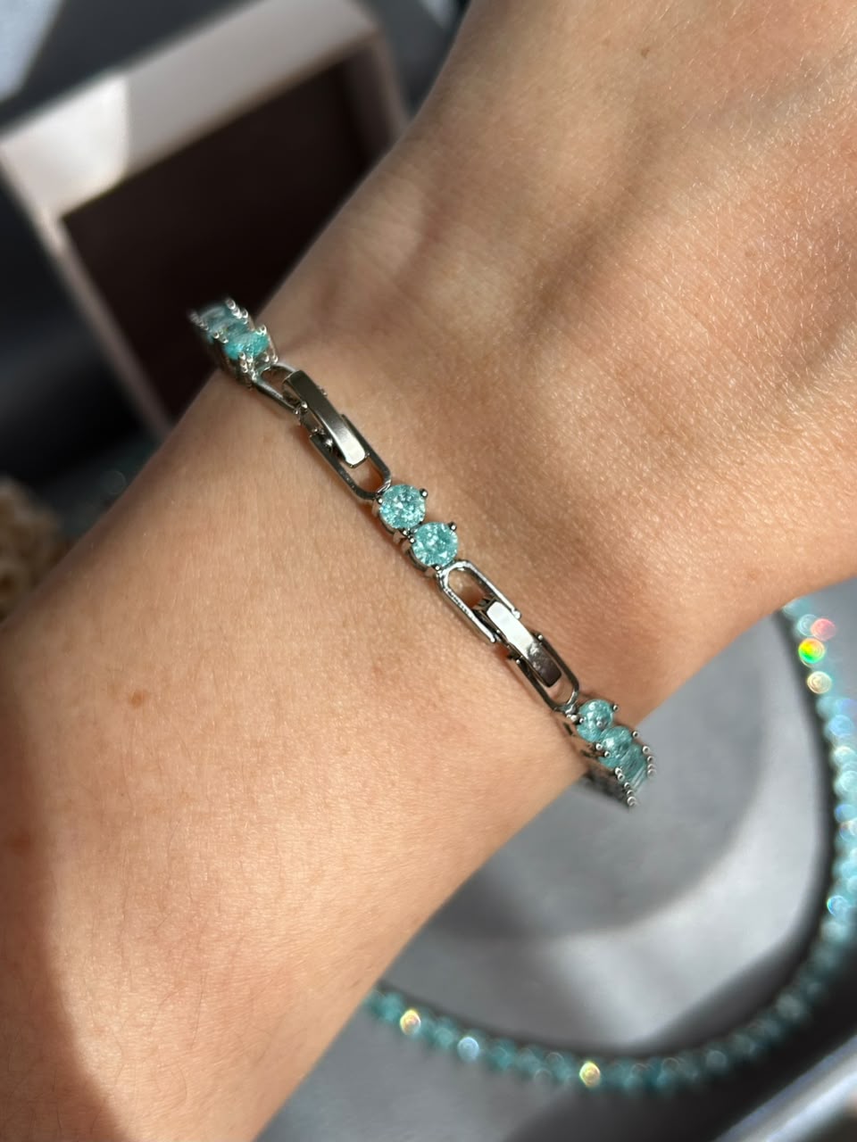 Pulseira Riviera Shine Azul Celeste