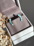 Brinco Mini EarCuff Shine Azul Celeste Dourado