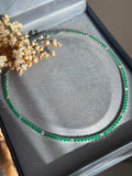 Colar Riviera 3 Garras 3mm Verde Esmeralda