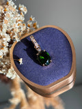 Pingente Oval Verde Peridoto Dourado