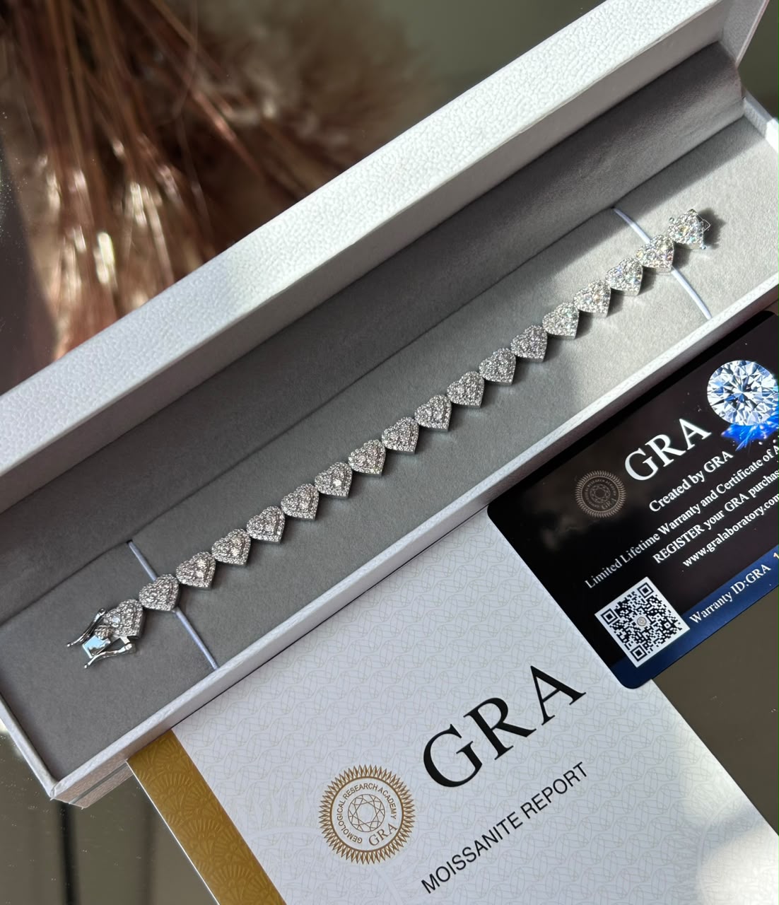 Pulseira Riviera Moissanite Coração