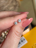 Brinco Solitário Moissanite 4mm 0,3ct