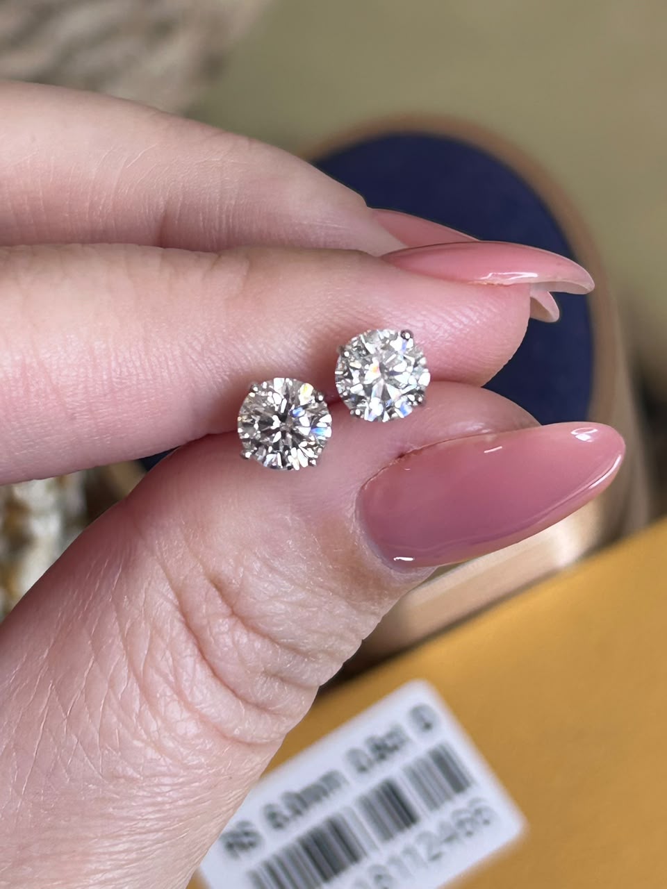 Brinco Solitário Moissanite 5mm 0,5ct