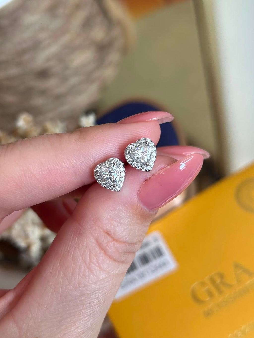 Brinco Coração Moissanite 0,5ct