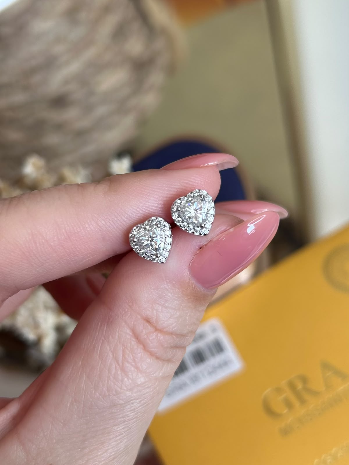 Brinco Coração Moissanite 0,5ct