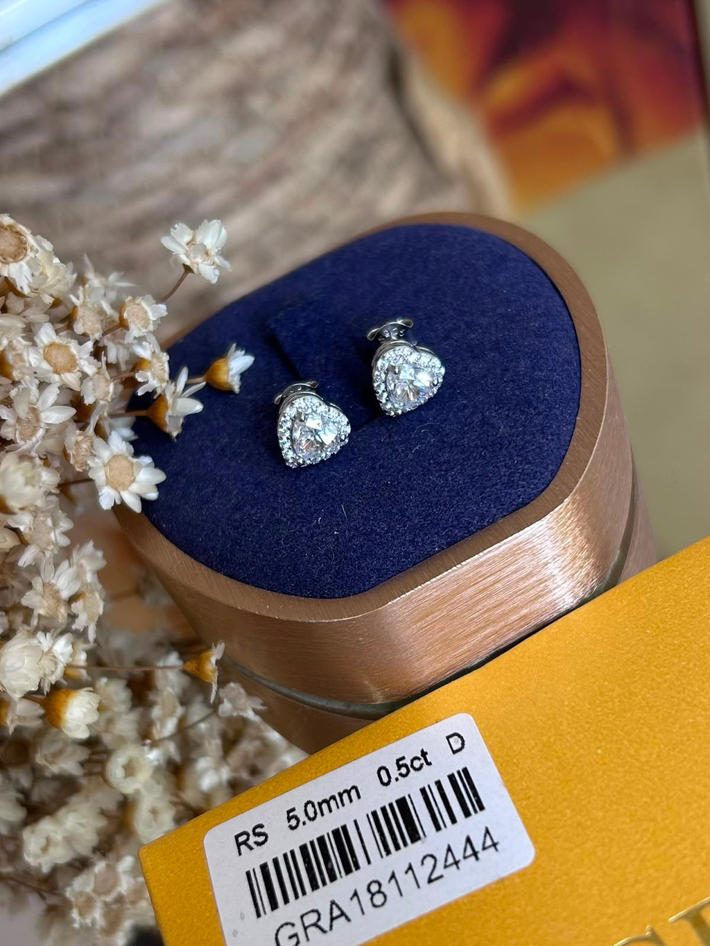 Brinco Coração Moissanite 0,5ct