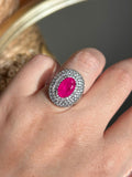 Anel Oval Martina Pink Ajustável