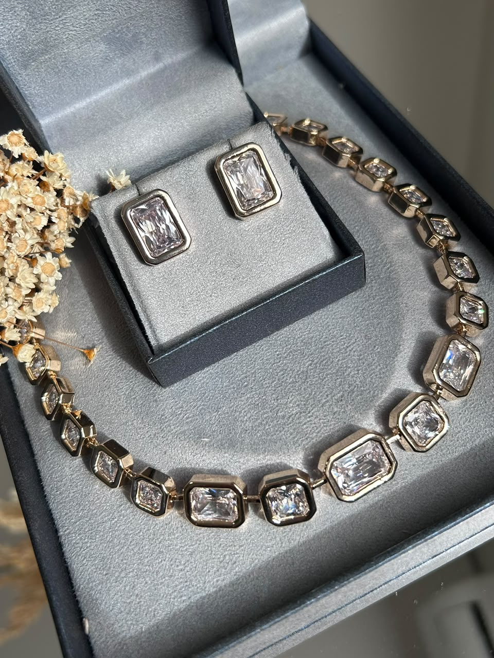 Conjunto Square Cravação Inglesa