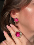 Conjunto Brinco e Anel Ely Pink