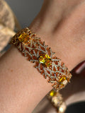 Bracelete Silvia Yellow Dourado Inspired