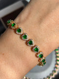 Pulseira Riviera Mini Harts Verde Esmeralda Dourada