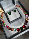 Conjunto Brinco e Colar Harts Colors Dourado