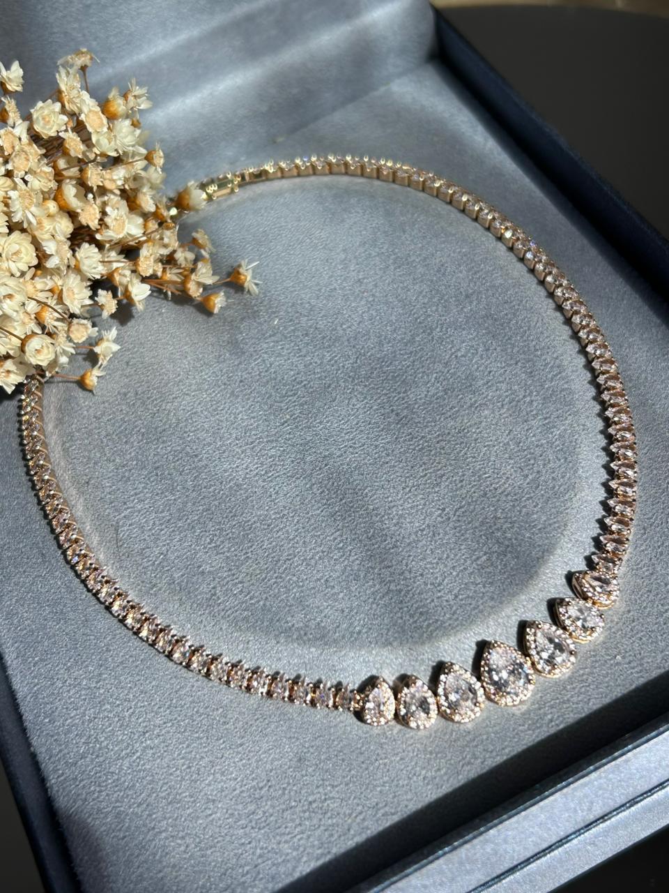 Colar Riviera Gotas Dourado