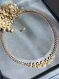Colar Riviera Gotas Fancy Yellow Dourado