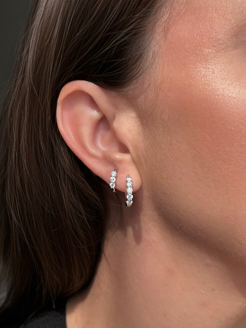 Brinco Argola Moissanite 3mm
