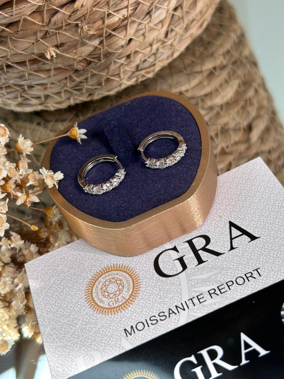 Brinco Argola Moissanite 3mm