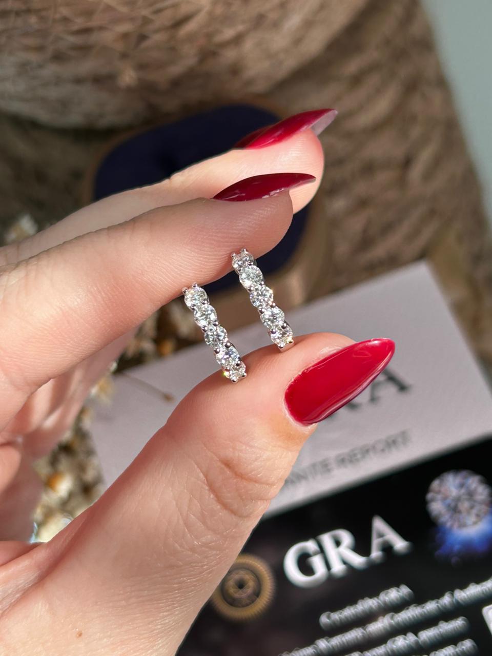 Brinco Argola Moissanite 3mm