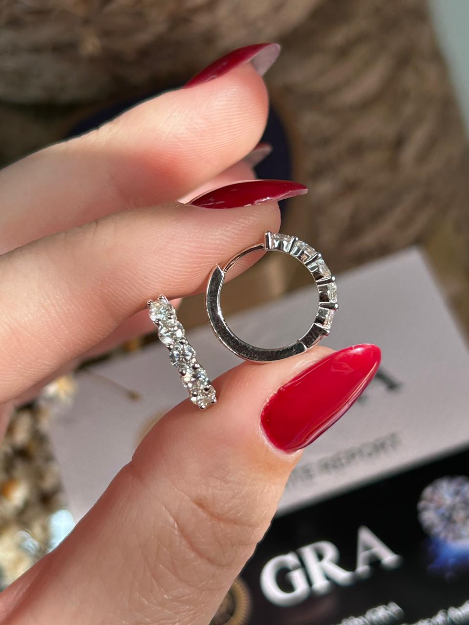 Brinco Argola Moissanite 3mm
