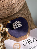 Anel Detalhes Cruzados Moissanite