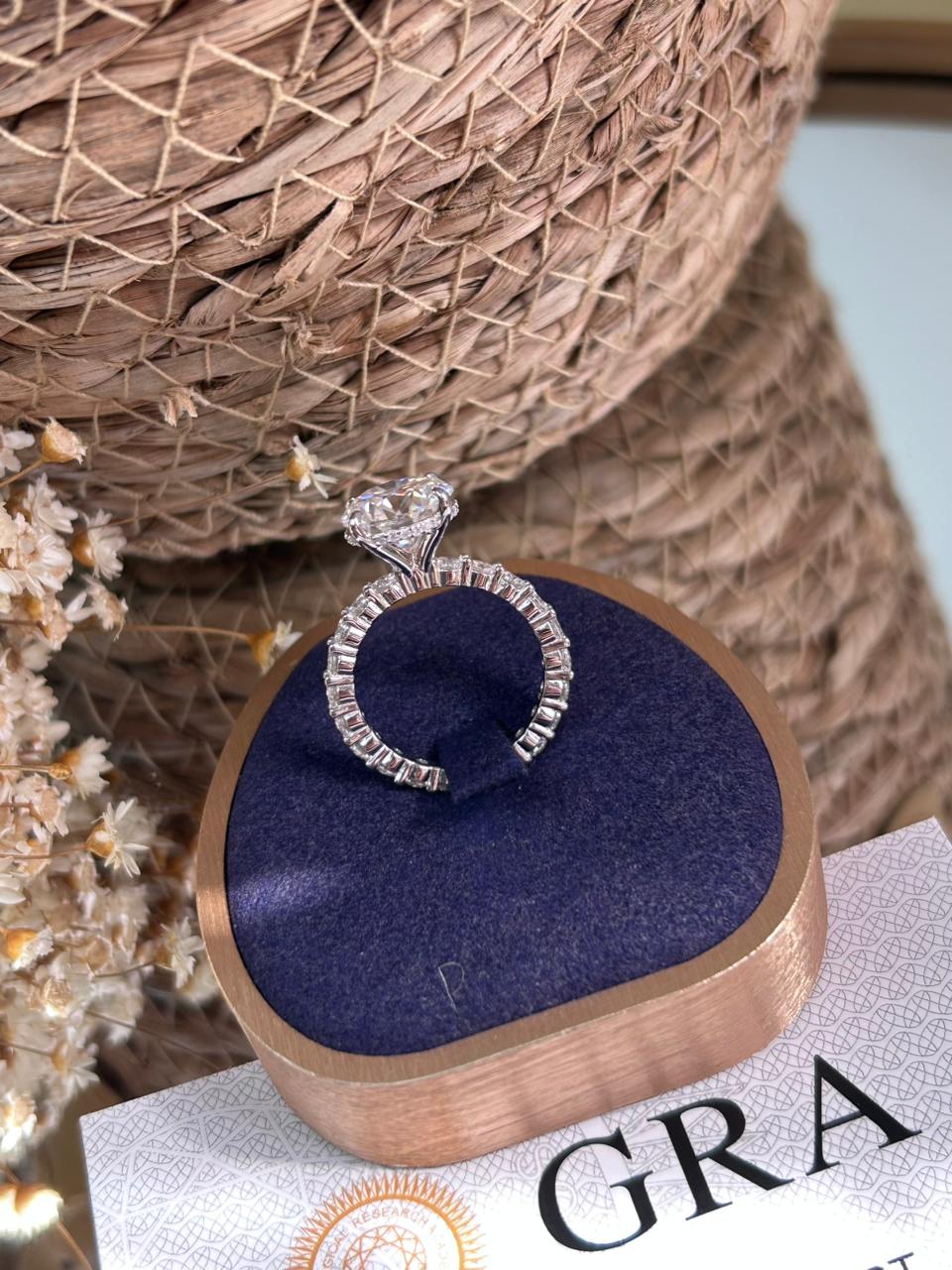Anel Solitário Luxo Moissanite 11mm