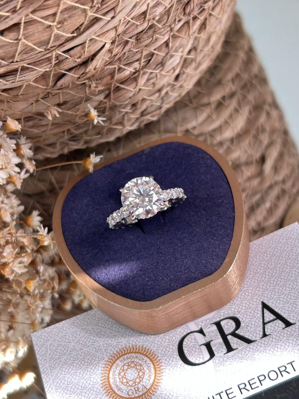 Anel Solitário Luxo Moissanite 11mm