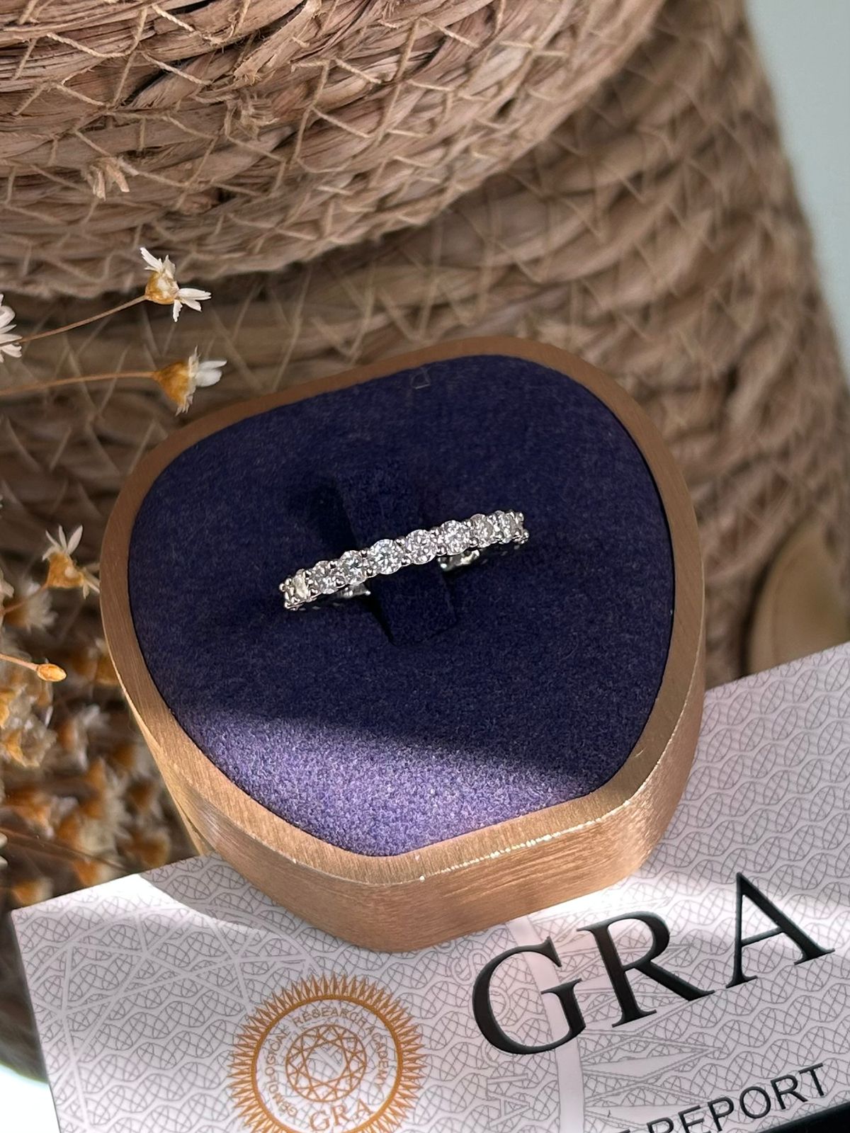 Aliança Inteira 3mm Moissanite