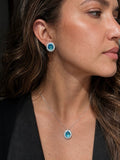 Colar Oval Luxo Agua Marinha