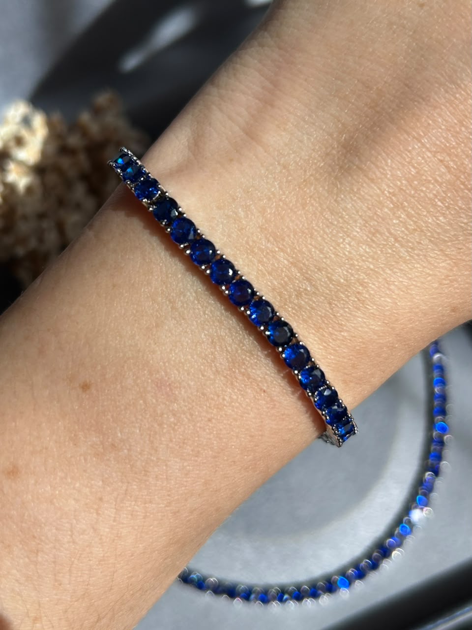 Pulseir Riviera 4mm Azul Safira