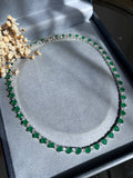 Colar Riviera 5mm Verde Esmeralda Mesclada