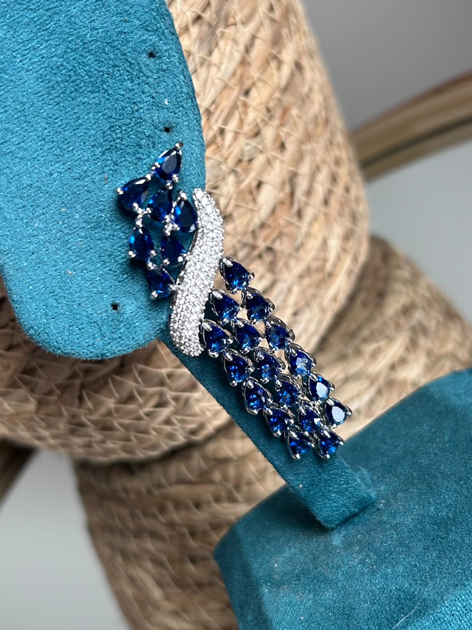 Brinco Zara Azul Safira