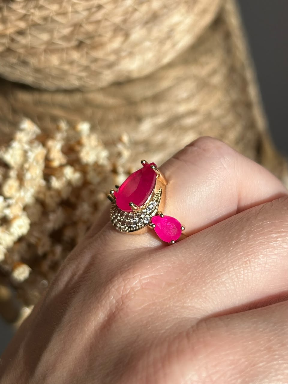 Anel Lelis Pink Dourado