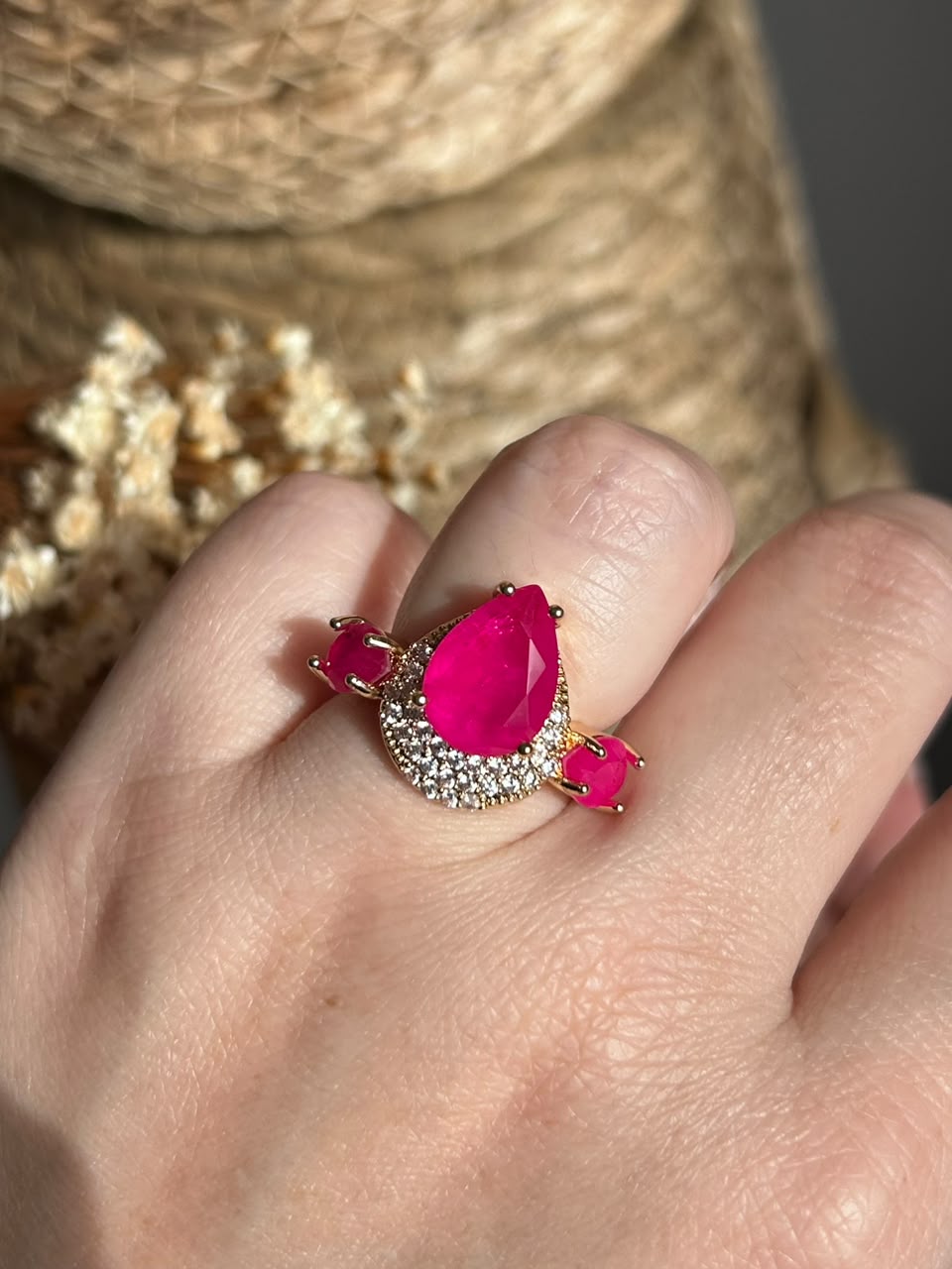 Anel Lelis Pink Dourado
