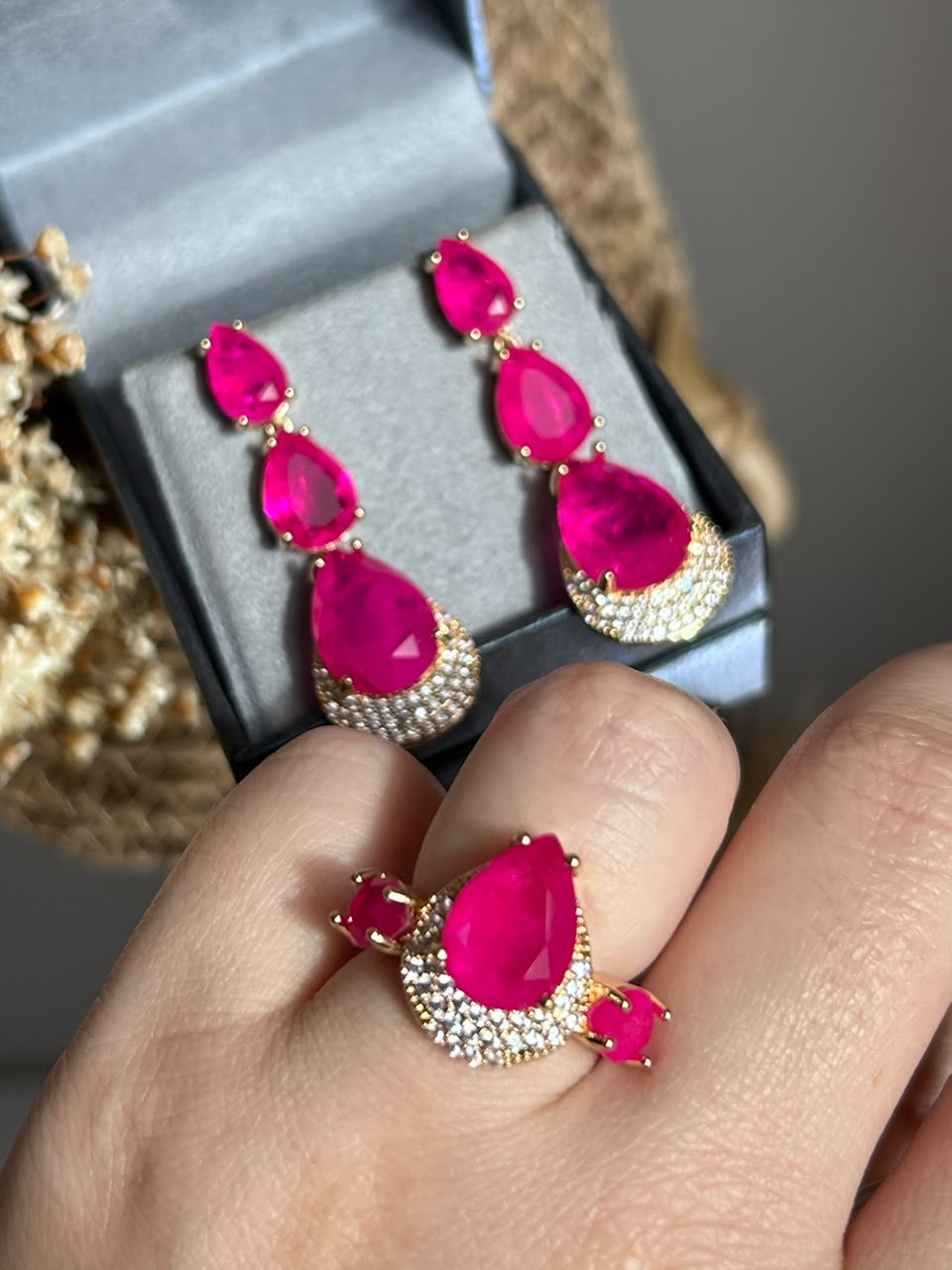 Anel Lelis Pink Dourado
