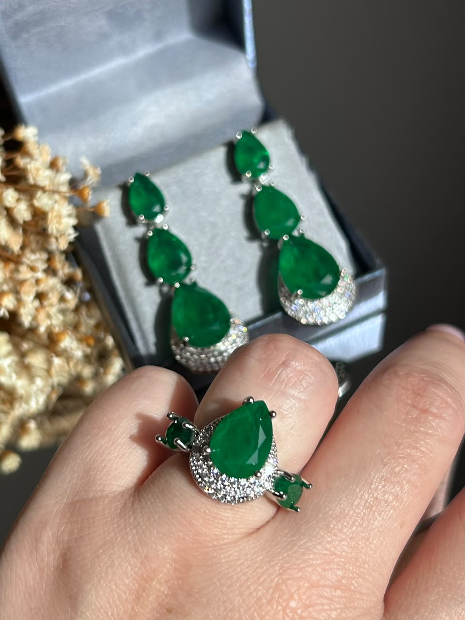 Anel Lelis Verde Esmeralda