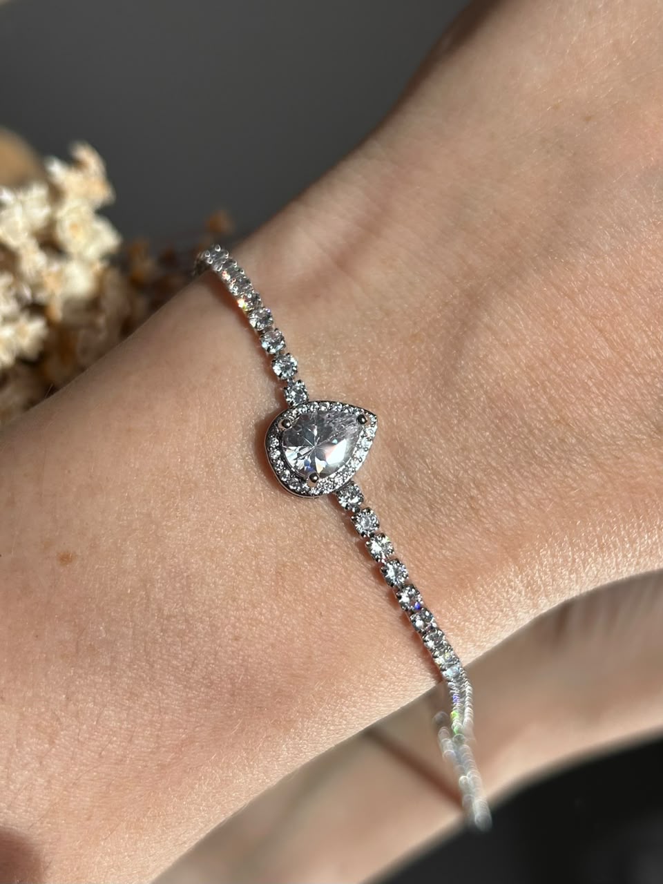 Pulseira Rivier Gota Prateada