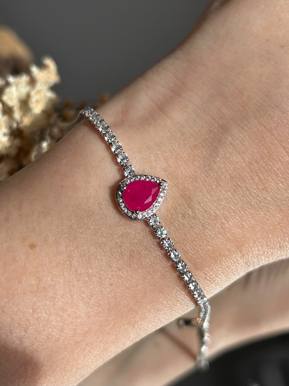 Pulseira Rivier Gota Pink