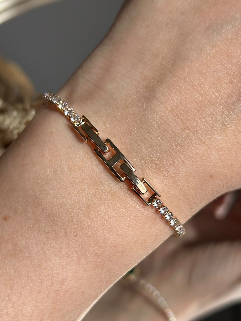 Pulseira Rivier Gota Verde Esmeralda Dourada