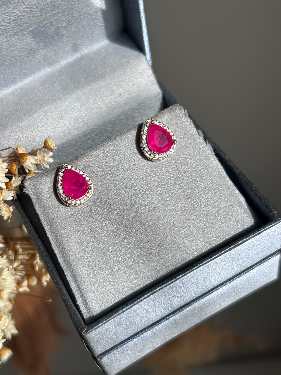Brinco Gota Pink Dourado