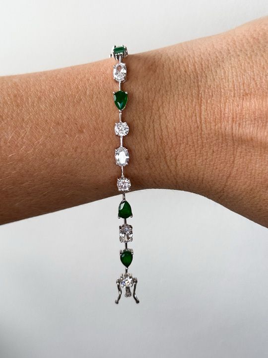 Pulseira Riviera Mesclada Verde Esmeralda