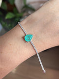Pulseira Riviera com Gota Turmalina Ródio Branco